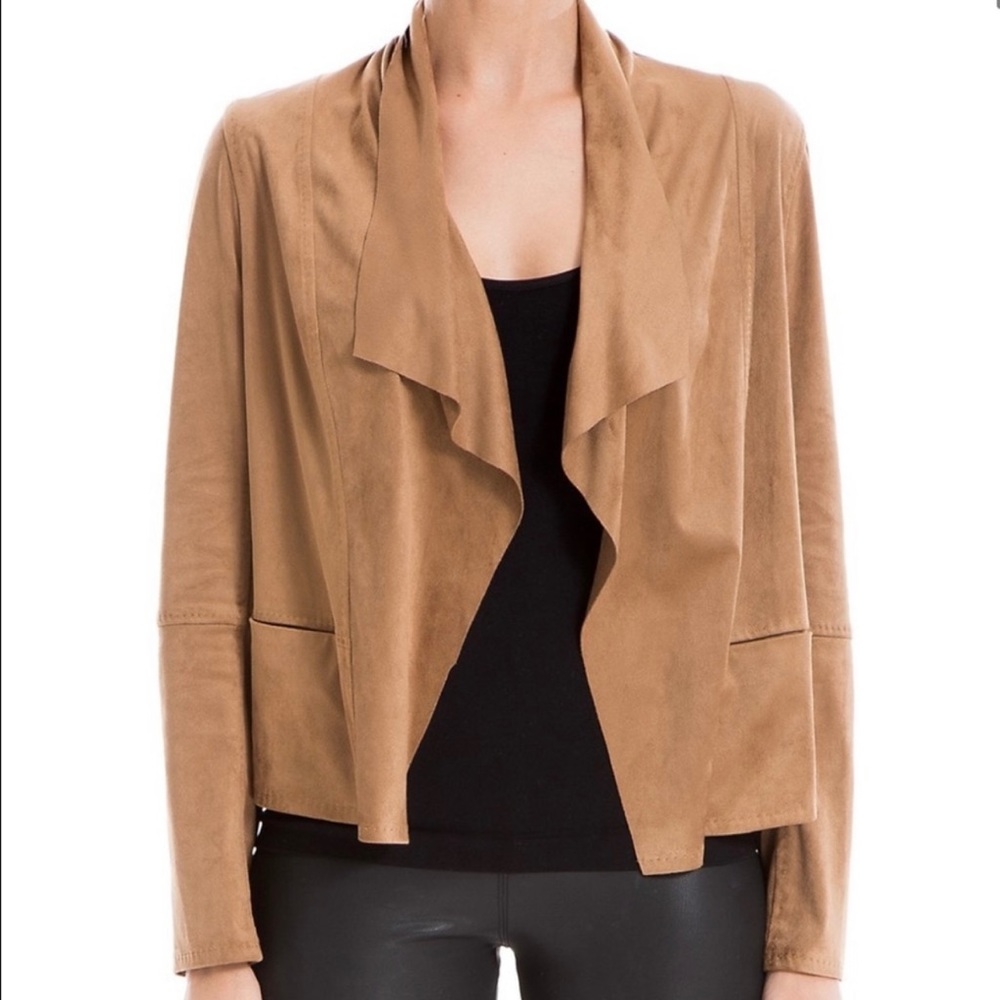 🌻NWT MAX STUDIO Faux Suede Drape Jacket Size Small